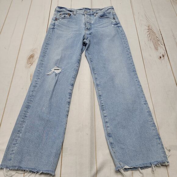 Adriano Goldschmeid Kinsley high rise crop kick flare jeans distressed 360 - Picture 1 of 10